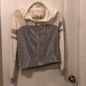 Grey and white Aeropostale hoodie